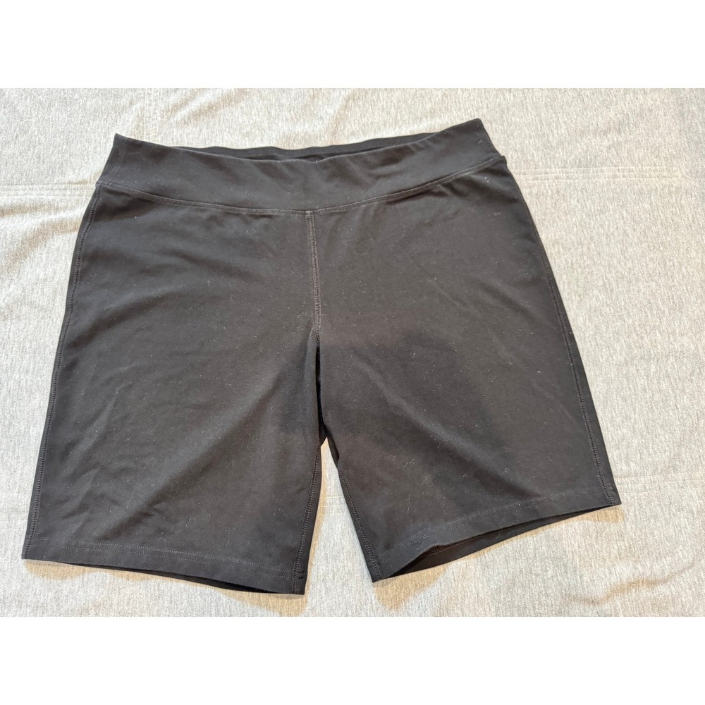 Exertek Black Active Shorts Womens Petite XL Cotton Spandex Yoga Athleisure